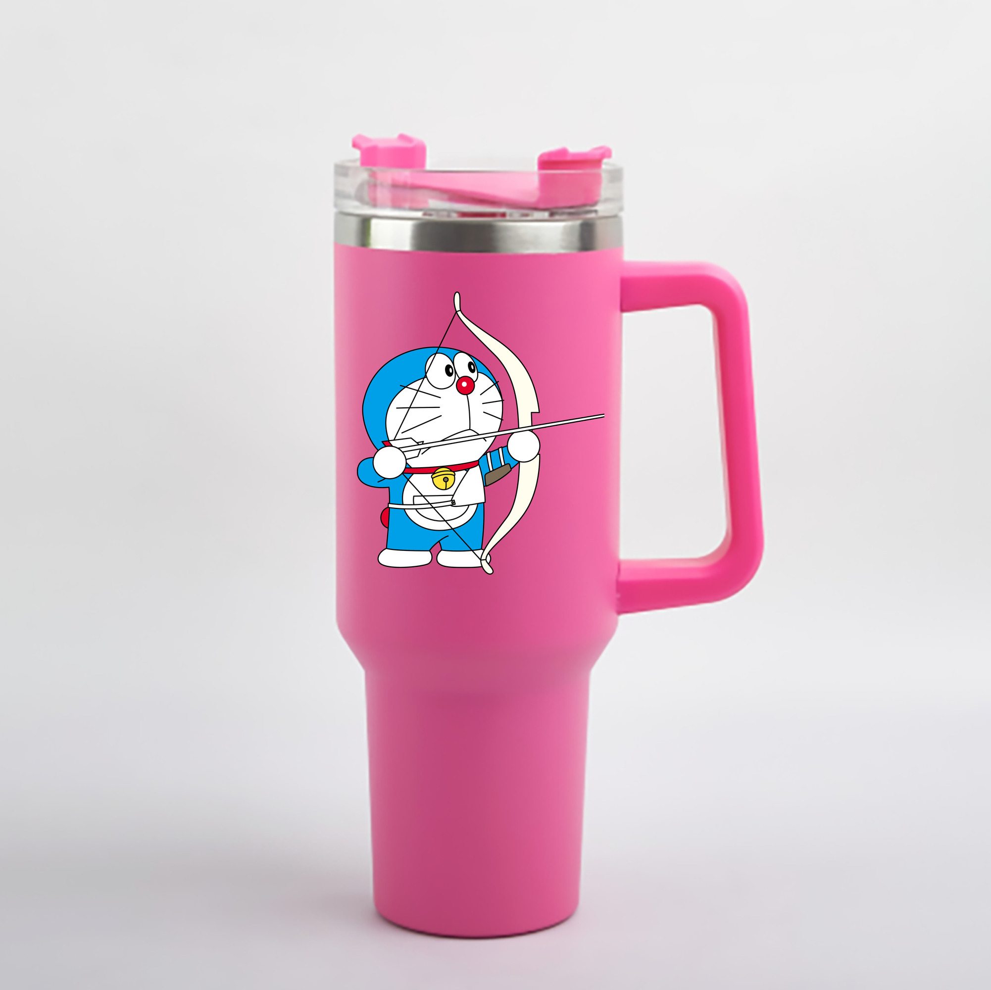 （画像用） ドラえもん Doraemon 1200mL車用タンブラー - クリスタルステッカー（プラスチックストロー付き）